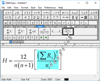 Screenshot of the application MathType - #2