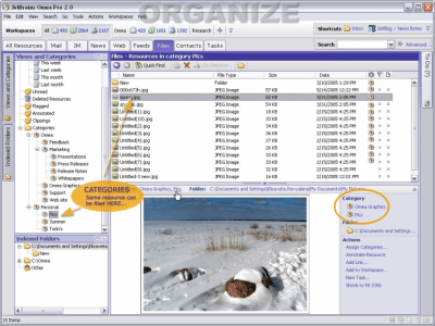 Screenshot of the application Omea Reader - #3