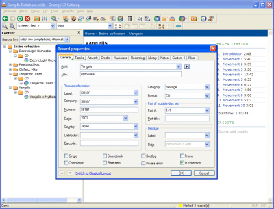 Screenshot of the application OrangeCD Player - #5