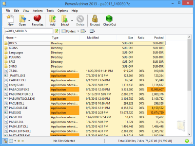 Screenshot of the application PowerArchiver - #2