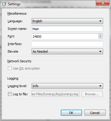 Screenshot of the application Synergy - #3