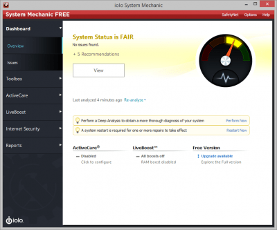 Screenshot of the application System Mechanic - #2