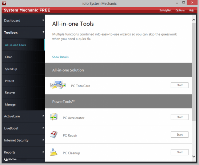 Screenshot of the application System Mechanic - #5