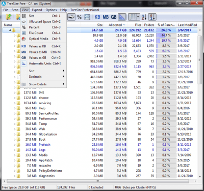 Screenshot of the application TreeSize - #3