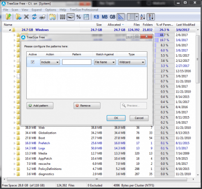 Screenshot of the application TreeSize - #4