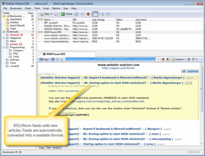 Screenshot of the application WebSite-Watcher - #3