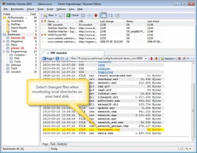Screenshot of the application WebSite-Watcher - #4