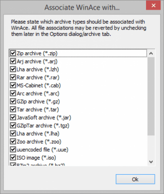 Screenshot of the application WinAce - #4