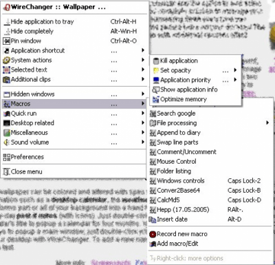Screenshot of the application WireKeys - #3