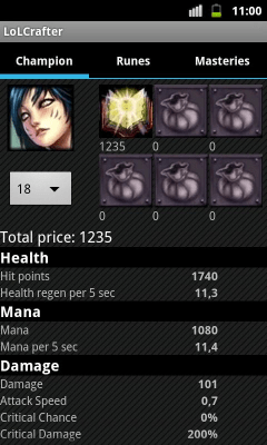 Screenshot of the application League of Legends Crafter - #3