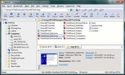 Screenshot of the application Xplorer2 - #3