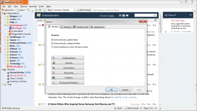 Screenshot of the application FeedDemon - #5
