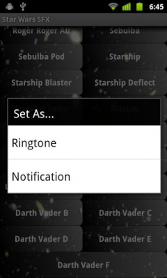 Screenshot of the application Star Wars SFX - #2