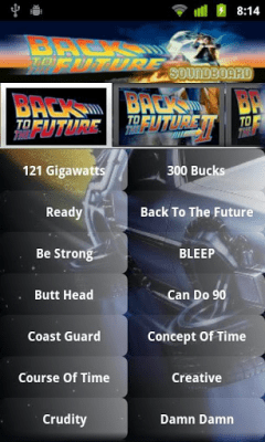 Screenshot of the application Back To The Future Soundboard - #1