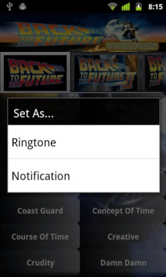 Screenshot of the application Back To The Future Soundboard - #2