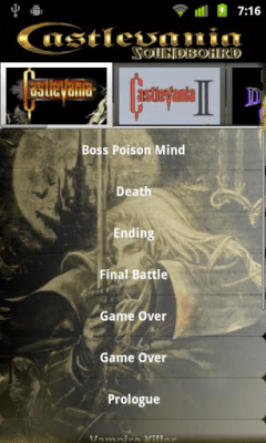 Screenshot of the application Castlevania Soundboard - #1