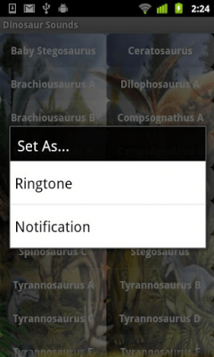 Screenshot of the application Dinosaur Soundboard - #2