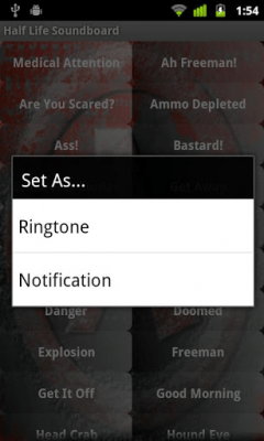 Screenshot of the application Half Life Soundboard - #2