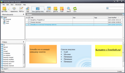 Screenshot of the application Notezilla - #3