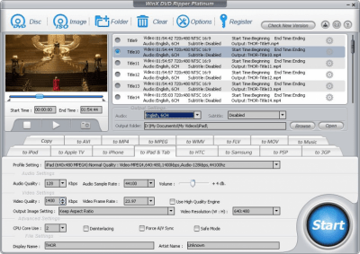 Screenshot of the application WinX DVD Ripper Platinum - #1