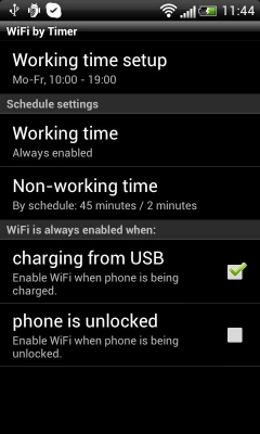 Screenshot of the application WiFi by Timer - #2