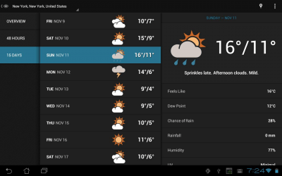 Screenshot of the application Eye In Sky Weather - #7