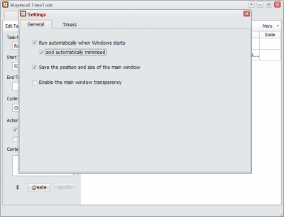 Screenshot of the application TimeTask - #5