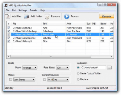 Screenshot of the application MP3 Quality Modifier - #2