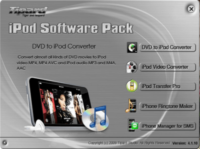 Screenshot of the application Tipard iPod Software Pack - #1