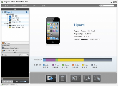 Screenshot of the application iPod Transfer Standard - #1