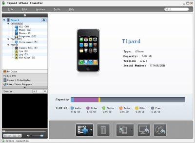 Screenshot of the application Tipard iPhone Transfer Standard - #1