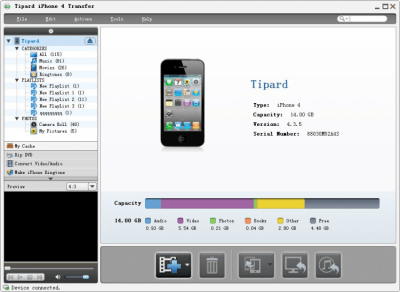 Screenshot of the application iPhone 4 Transfer Standard - #1