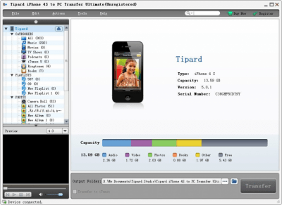 Screenshot of the application iPhone 4S to PC Transfer Standard - #1