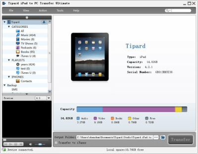 Screenshot of the application Tipard iPad to PC Transfer Ultimate - #1