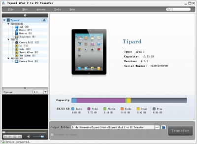 Screenshot of the application Tipard iPad 2 to PC Transfer Standard - #1