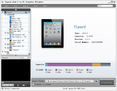 Screenshot of the application Tipard iPad 2 to PC Transfer Ultimate - #1