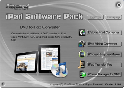 Screenshot of the application Tipard iPad Software Pack - #1