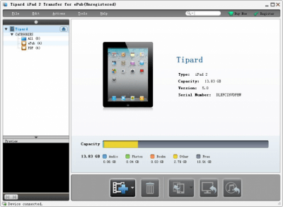 Screenshot of the application Tipard iPad 2 Transfer for ePub - #1