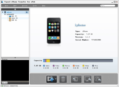 Screenshot of the application Tipard iPhone Transfer for ePub - #1