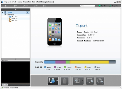 Screenshot of the application Tipard iPod touch Transfer for ePub - #1