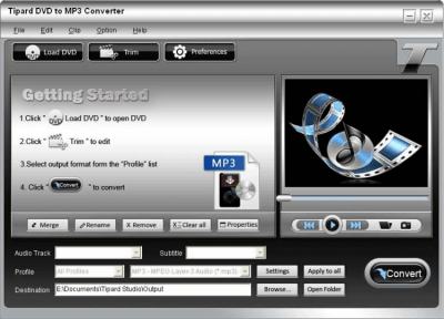 Screenshot of the application Tipard DVD to MP3 Converter - #1