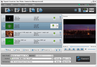 Screenshot of the application Tipard Creative Zen Video Converter - #1