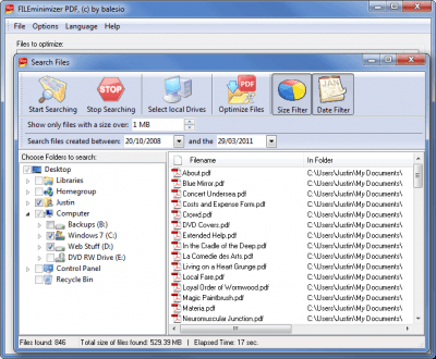 Screenshot of the application FILEminimizer PDF - #3