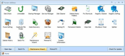 Screenshot of the application Puran Utilities - #1