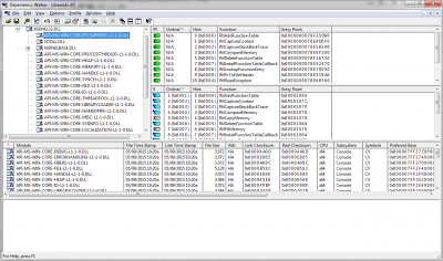 Screenshot of the application Dependency Walker - #1