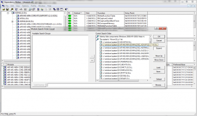 Screenshot of the application Dependency Walker - #3