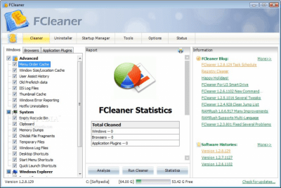 Screenshot of the application FCleaner - #1