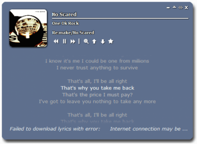 Screenshot of the application MiniLyrics - #1