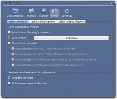 Screenshot of the application MiniLyrics - #3