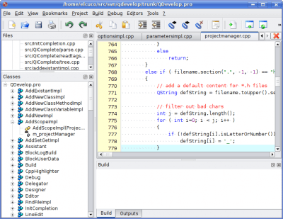 Screenshot of the application QDevelop - #1